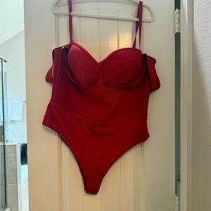 Fashion Nova Red Bandage Bodysuit